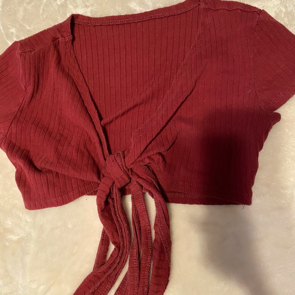 Shein tie front crop top